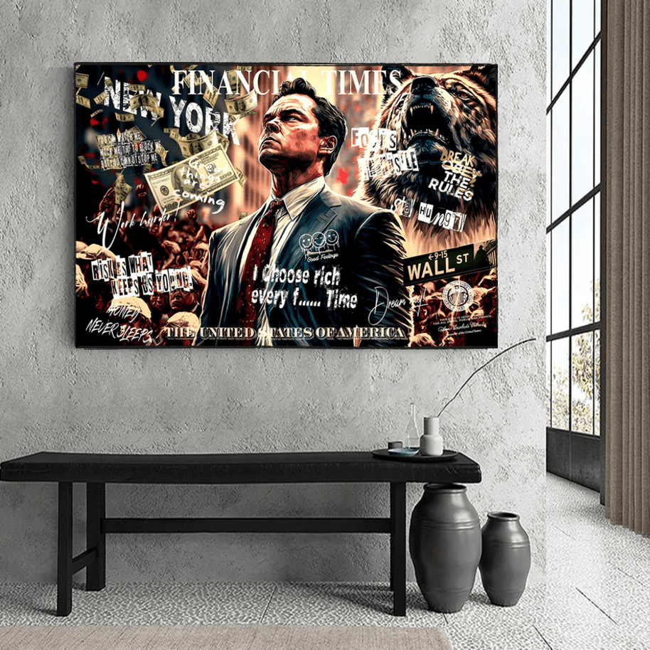 Leonardo DiCaprio - Wolf of Wall Street Canvas Wall Art-MinimalisticDecor.com