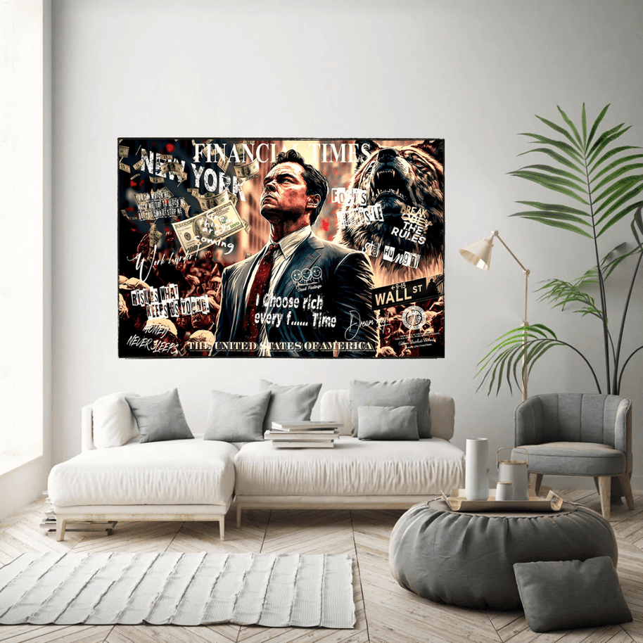 Leonardo DiCaprio - Wolf of Wall Street Canvas Wall Art-MinimalisticDecor.com