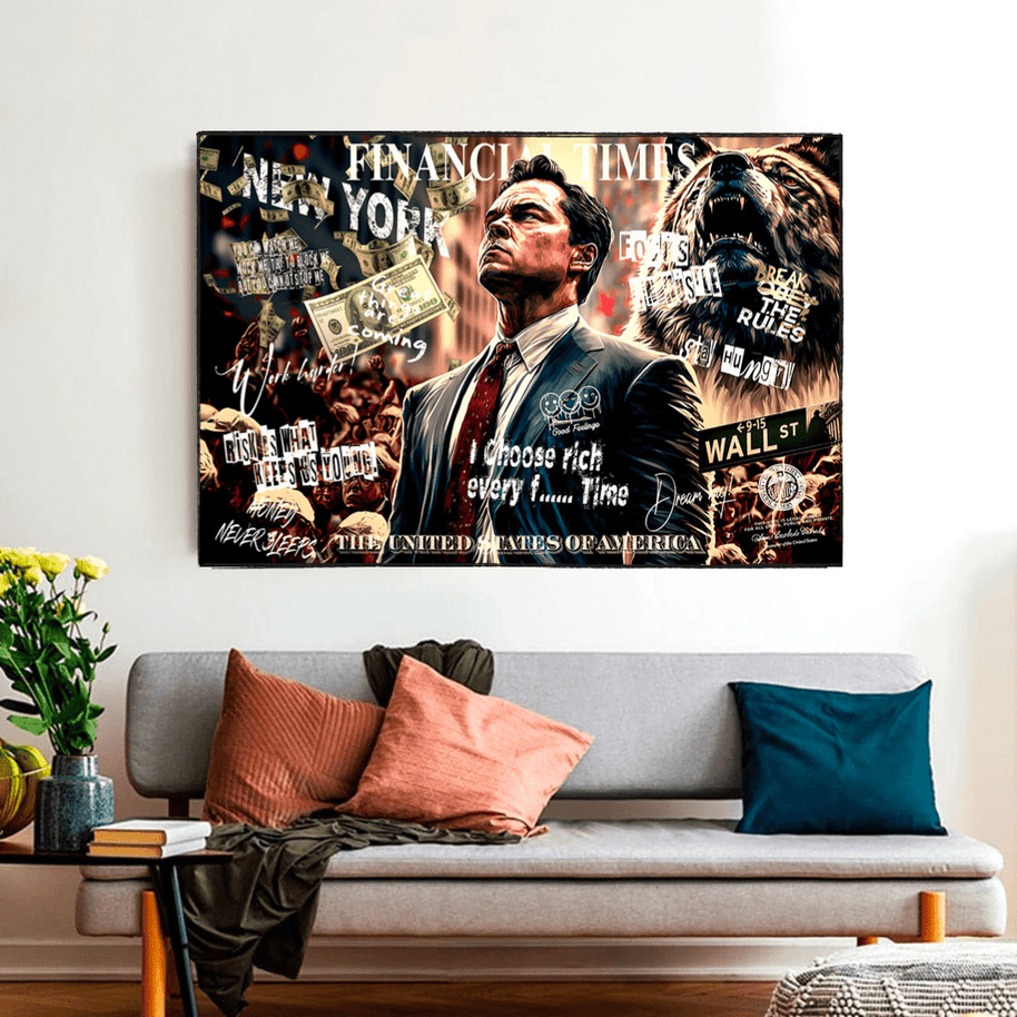 Leonardo DiCaprio - Wolf of Wall Street Canvas Wall Art-MinimalisticDecor.com