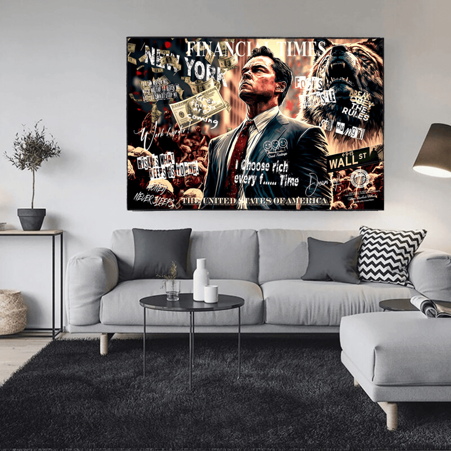 Leonardo DiCaprio - Wolf of Wall Street Canvas Wall Art-MinimalisticDecor.com