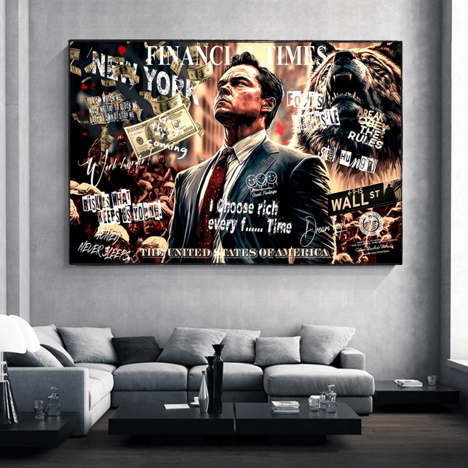Leonardo DiCaprio - Wolf of Wall Street Canvas Wall Art-MinimalisticDecor.com