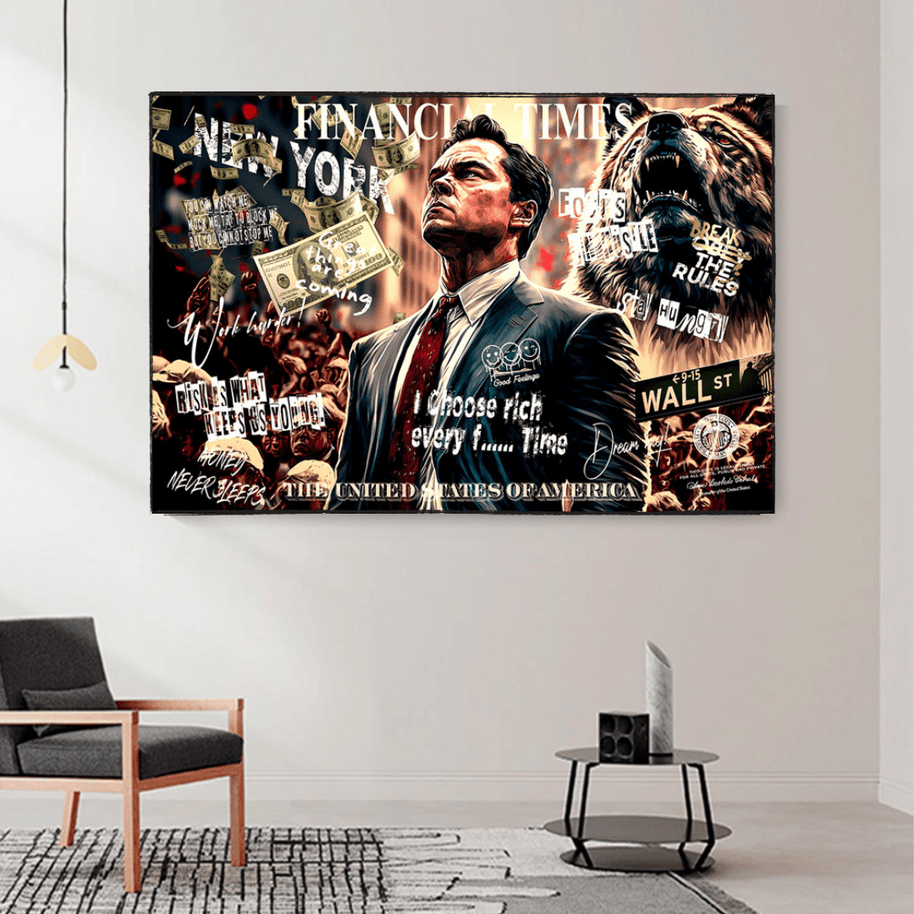 Leonardo DiCaprio - Wolf of Wall Street Canvas Wall Art-MinimalisticDecor.com
