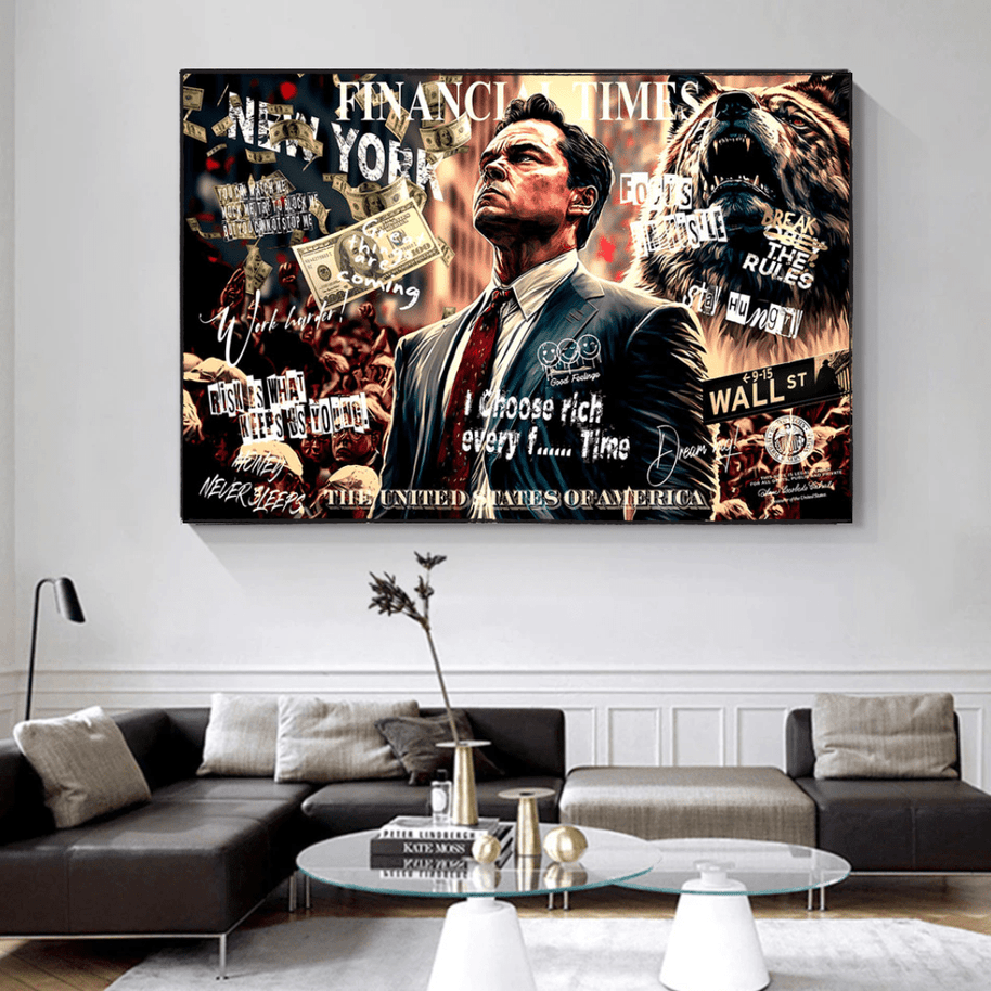 Leonardo DiCaprio - Wolf of Wall Street Canvas Wall Art-MinimalisticDecor.com