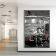 Let's Ride Together: Elvis and Marilyn Canvas Wall Art-MinimalisticDecor.com