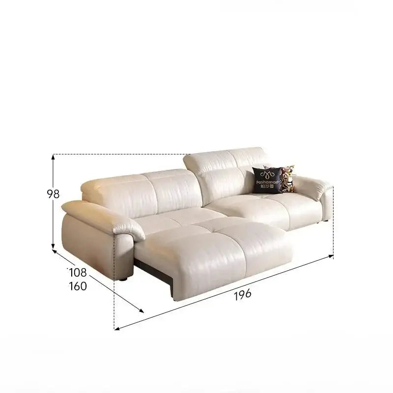 Letto Reclining Sectional Leather Sofa - Remote Controlled-MinimalisticDecor.com