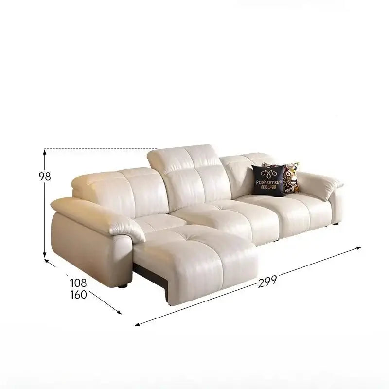 Letto Reclining Sectional Leather Sofa - Remote Controlled-MinimalisticDecor.com