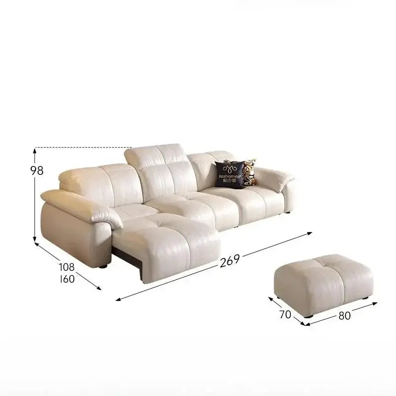 Letto Reclining Sectional Leather Sofa - Remote Controlled-MinimalisticDecor.com
