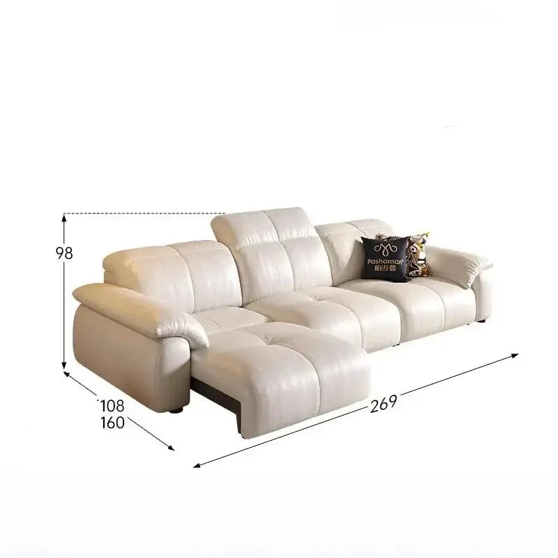 Letto Reclining Sectional Leather Sofa - Remote Controlled-MinimalisticDecor.com