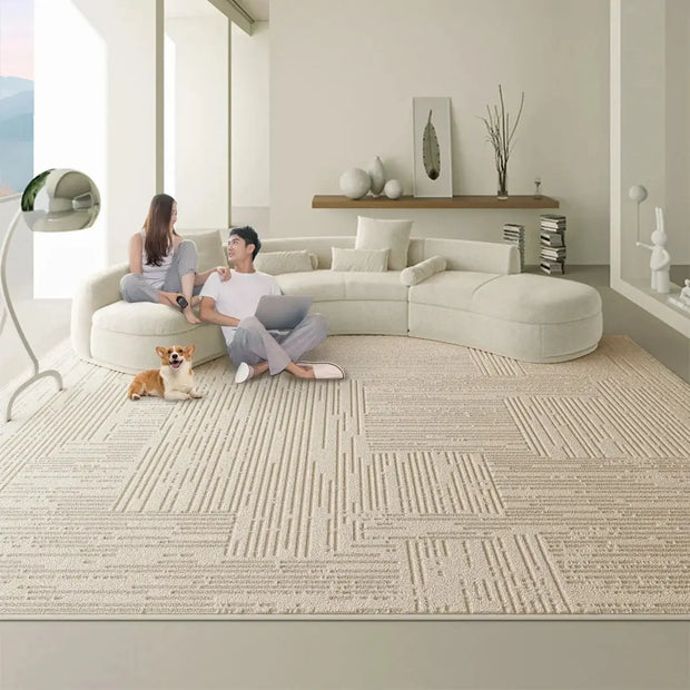 Linear Boxes 3D Diatom Silk Rugs for Living Room-MinimalisticDecor.com