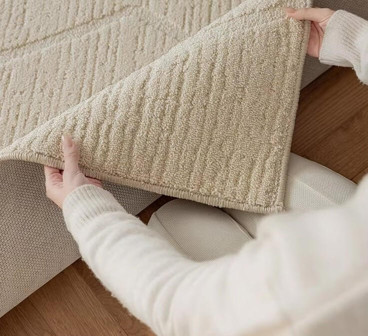 Linear Gesture 3D Diatom Silk Rugs for Living Room-MinimalisticDecor.com