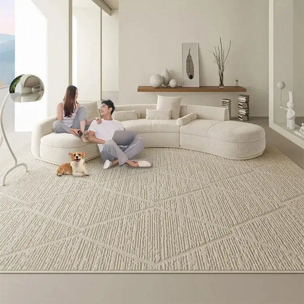 Linear Hexa 3D Diatom Silk Rugs for Living Room-MinimalisticDecor.com