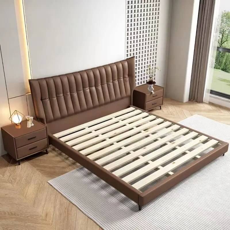 Linear Impressions Design Cushioned Bed Frame-MinimalisticDecor.com