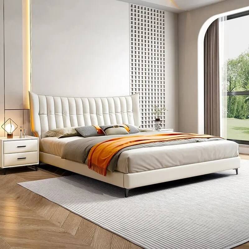 Linear Impressions Design Cushioned Bed Frame-MinimalisticDecor.com