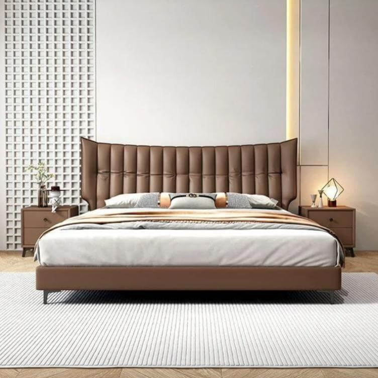 Linear Impressions Design Cushioned Bed Frame-MinimalisticDecor.com