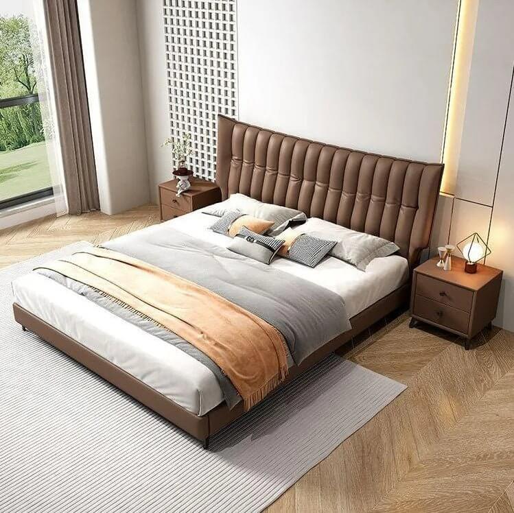Linear Impressions Design Cushioned Bed Frame-MinimalisticDecor.com
