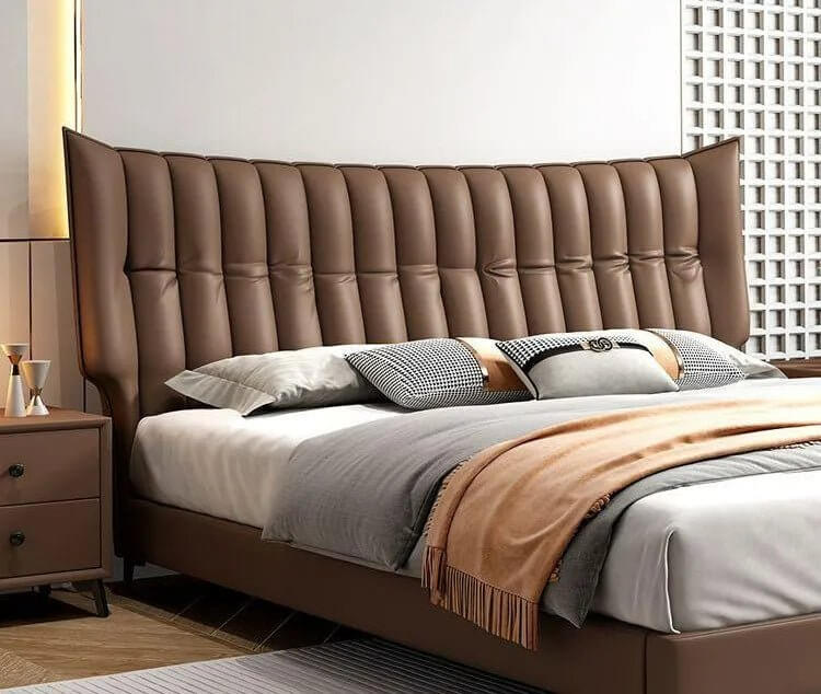 Linear Impressions Design Cushioned Bed Frame-MinimalisticDecor.com