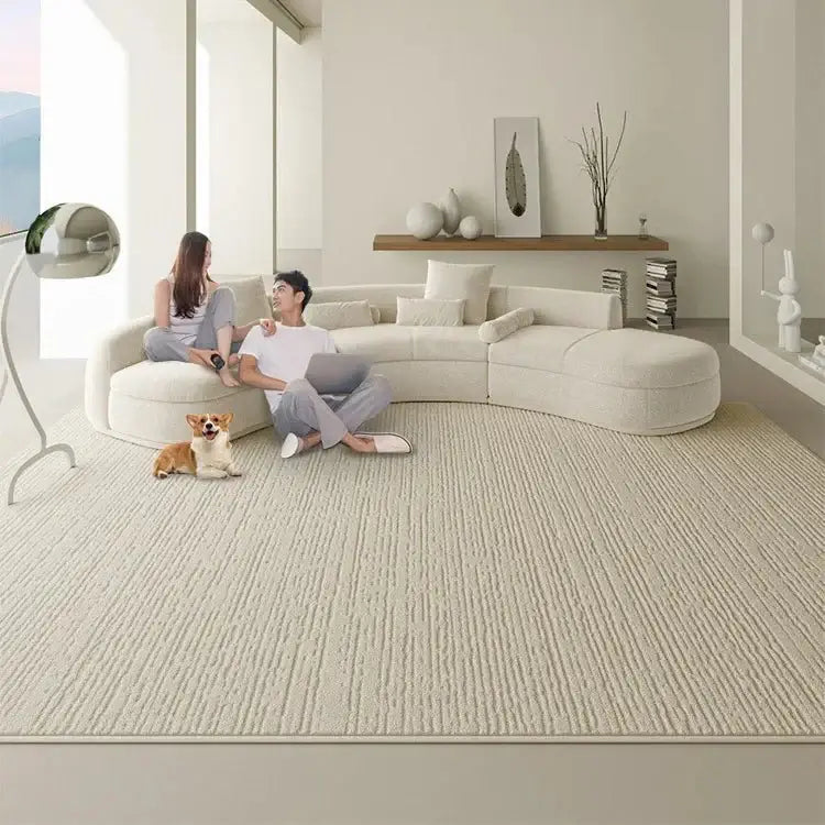 Linear Lines 3D Diatom Silk Rugs for Living Room-MinimalisticDecor.com