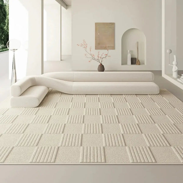 Linear Squares 3D Diatom Silk Rugs for Living Room-MinimalisticDecor.com