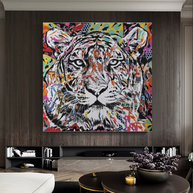 Lion Tiger Graffiti Canvas Wall Art-MinimalisticDecor.com