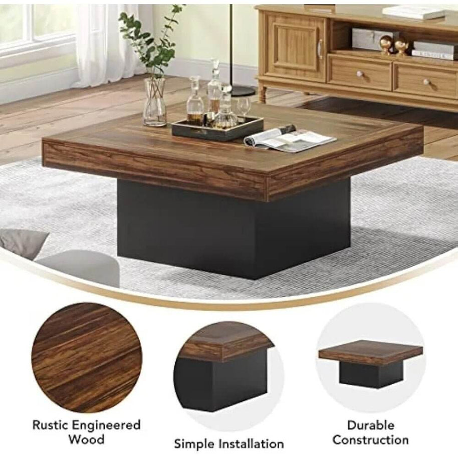Little Tree Farmhouse Square Coffee Table-MinimalisticDecor.com