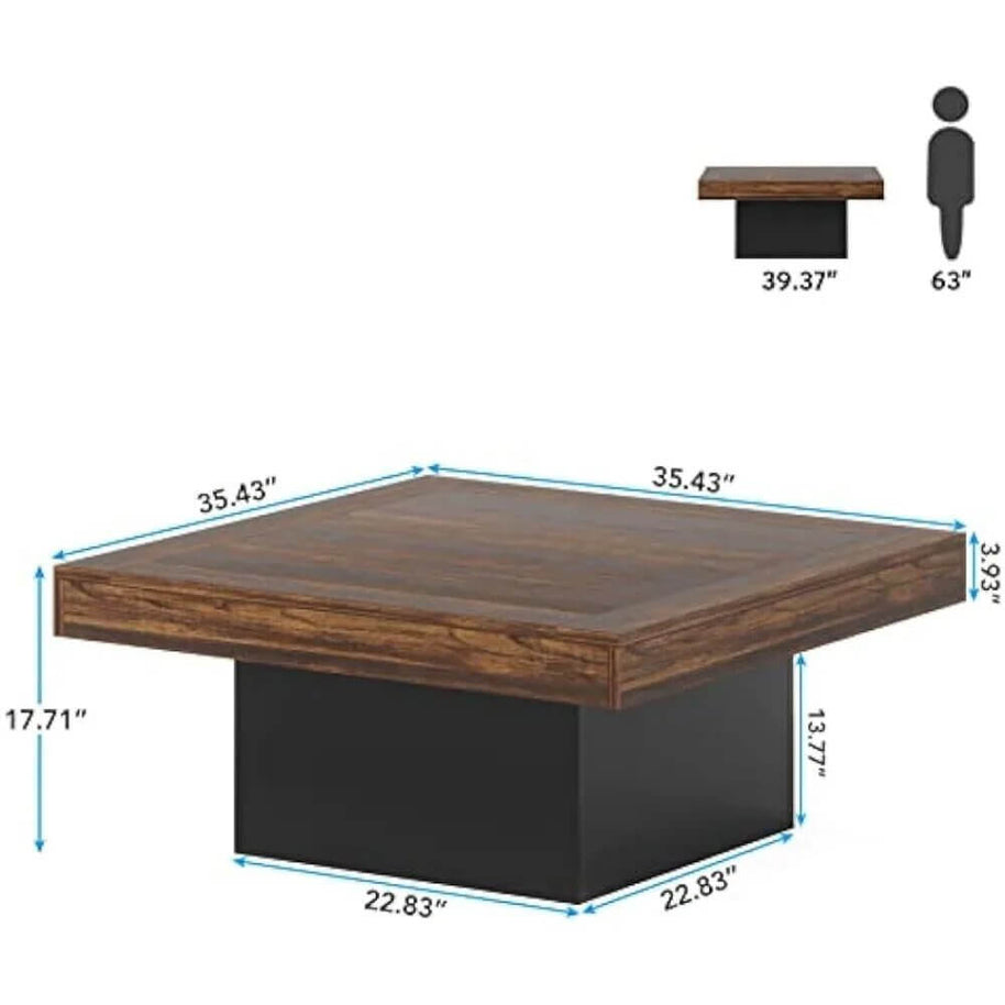 Little Tree Farmhouse Square Coffee Table-MinimalisticDecor.com