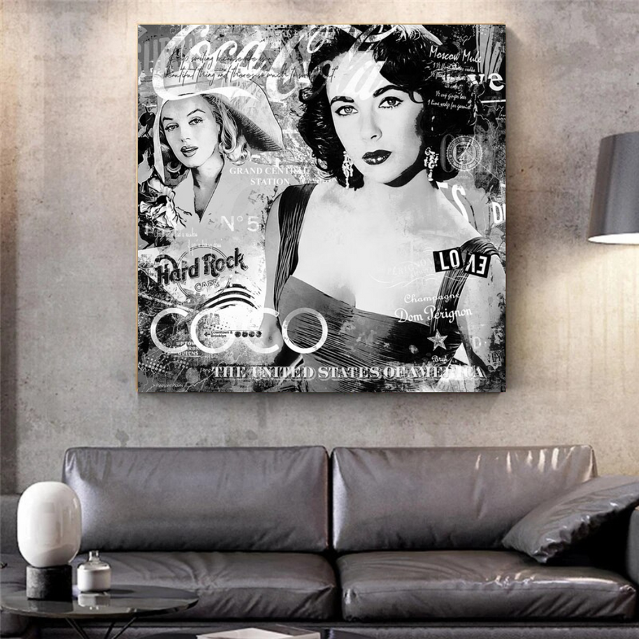 Liz Taylor and Marilyn Coco Milano Canvas Wall Art-MinimalisticDecor.com