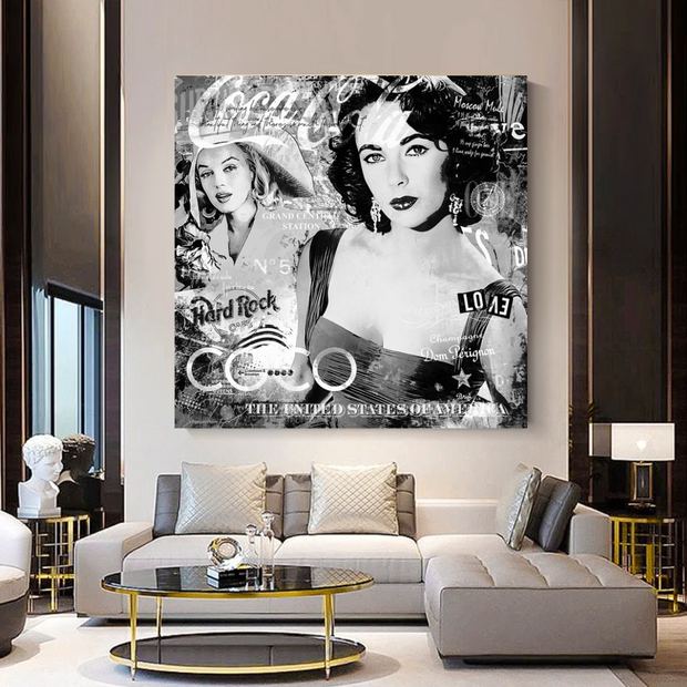 Liz Taylor and Marilyn Coco Milano Canvas Wall Art-MinimalisticDecor.com