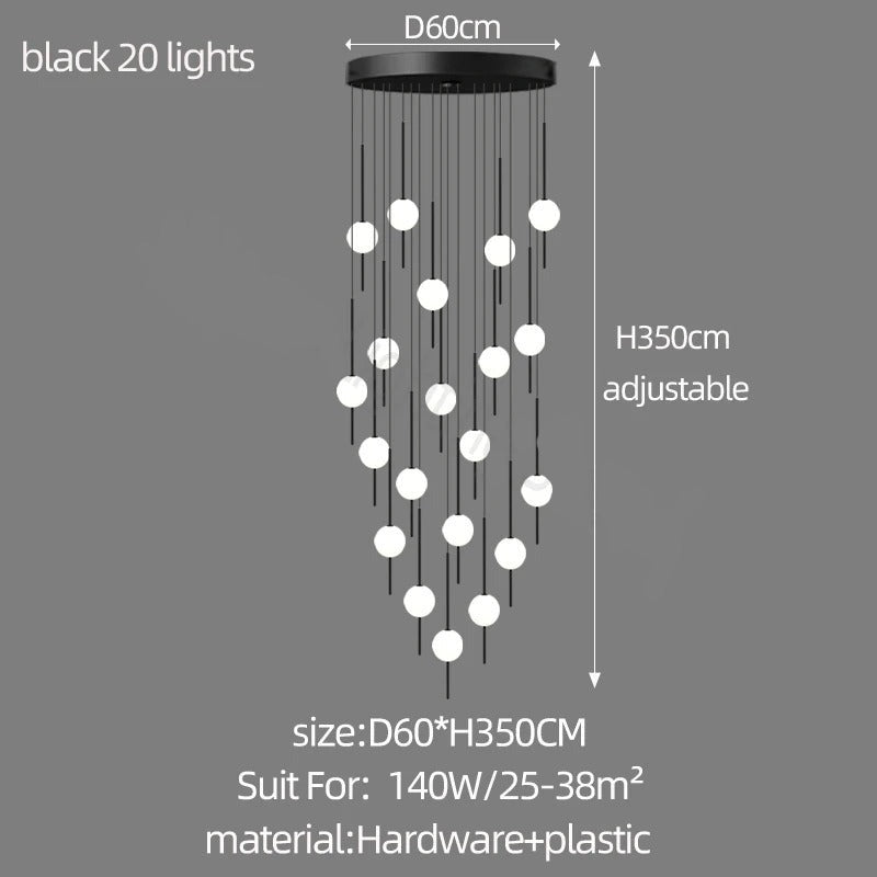 Long Line Glass Ball Chandelier - Lighting Solution-MinimalisticDecor.com