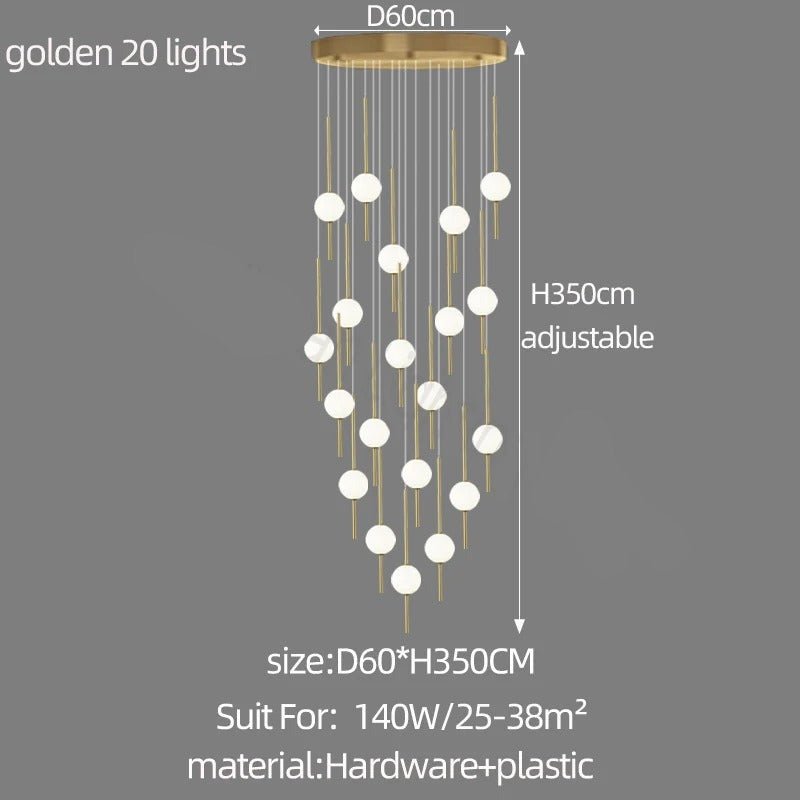 Long Line Glass Ball Chandelier - Lighting Solution-MinimalisticDecor.com