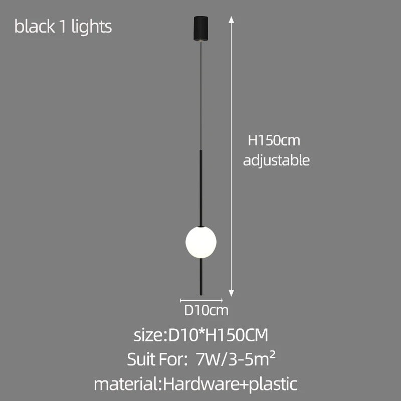 Long Line Glass Ball Chandelier - Lighting Solution-MinimalisticDecor.com