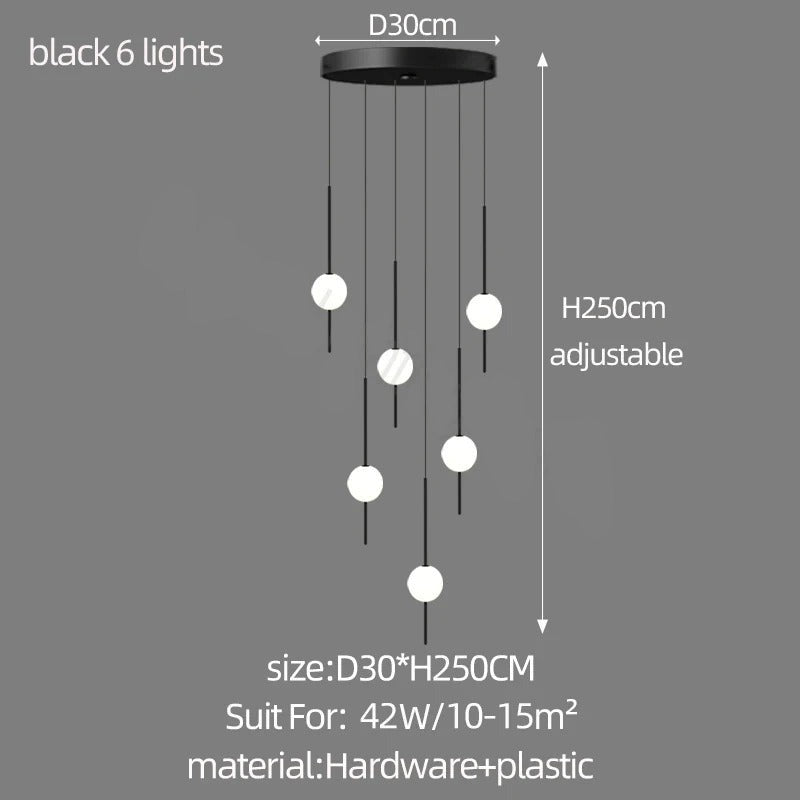 Long Line Glass Ball Chandelier - Lighting Solution-MinimalisticDecor.com