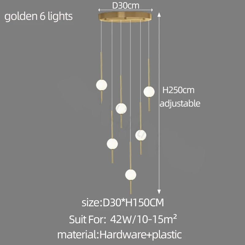 Long Line Glass Ball Chandelier - Lighting Solution-MinimalisticDecor.com