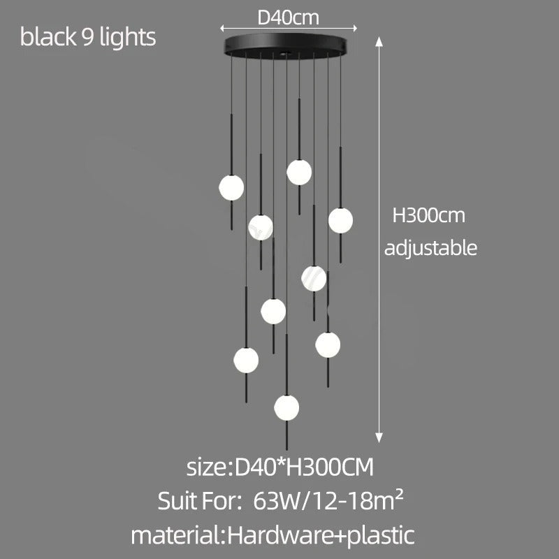 Long Line Glass Ball Chandelier - Lighting Solution-MinimalisticDecor.com