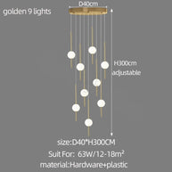 Long Line Glass Ball Chandelier - Lighting Solution-MinimalisticDecor.com