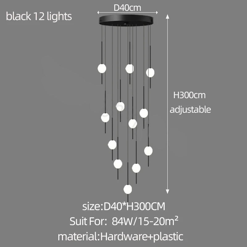 Long Line Glass Ball Chandelier - Lighting Solution-MinimalisticDecor.com