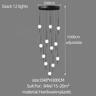 Long Line Glass Ball Chandelier - Lighting Solution-MinimalisticDecor.com