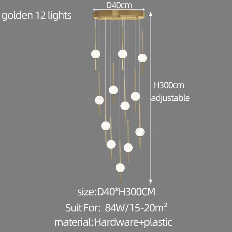 Long Line Glass Ball Chandelier - Lighting Solution-MinimalisticDecor.com