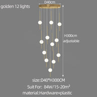Long Line Glass Ball Chandelier - Lighting Solution-MinimalisticDecor.com