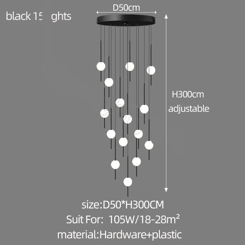 Long Line Glass Ball Chandelier - Lighting Solution-MinimalisticDecor.com