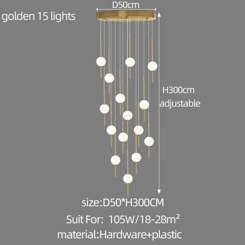 Long Line Glass Ball Chandelier - Lighting Solution-MinimalisticDecor.com