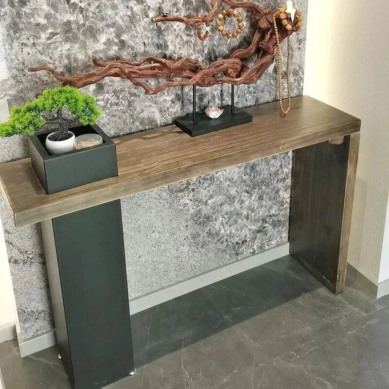 Long Narrow Solid Wood Console Table for Hallways-MinimalisticDecor.com