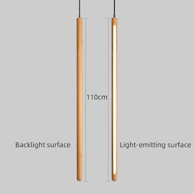 Long Strip Hanging Light - Walnut Pendant Light-MinimalisticDecor.com