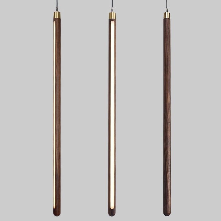 Long Strip Hanging Light - Walnut Pendant Light-MinimalisticDecor.com