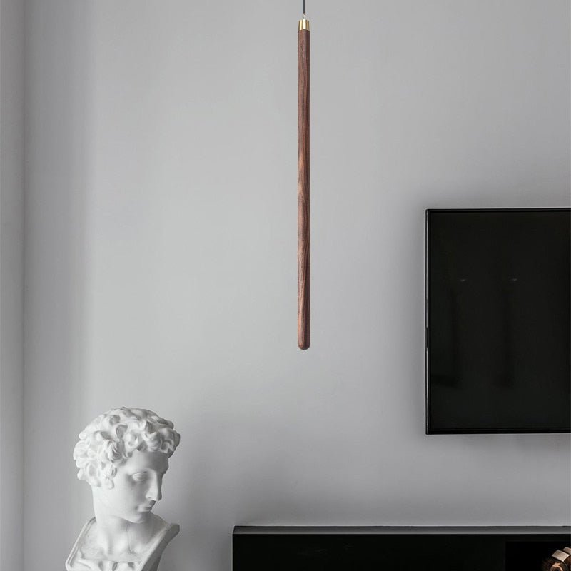 Long Strip Hanging Light - Walnut Pendant Light-MinimalisticDecor.com