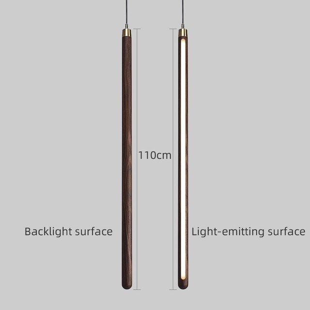 Long Strip Hanging Light - Walnut Pendant Light-MinimalisticDecor.com