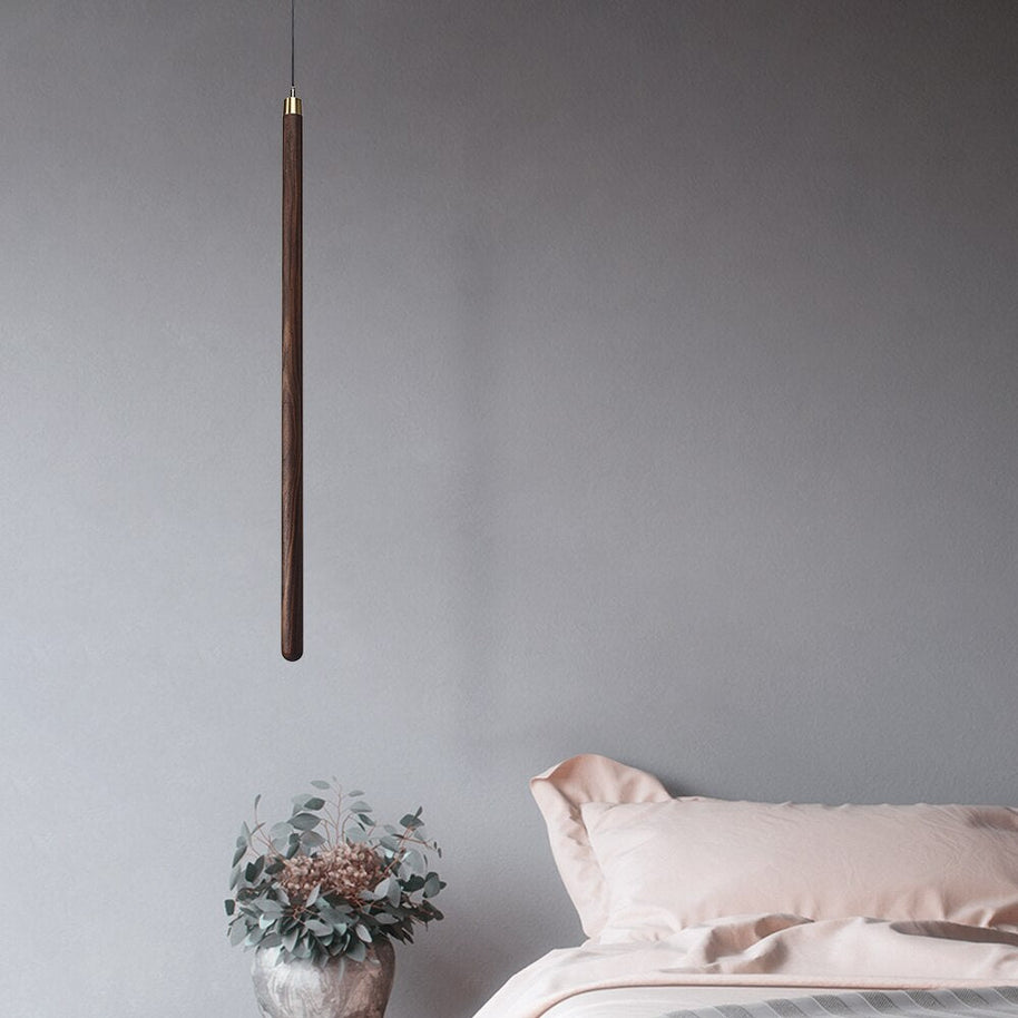 Long Strip Hanging Light - Walnut Pendant Light-MinimalisticDecor.com