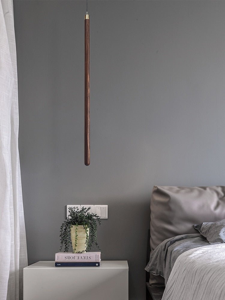Long Strip Hanging Light - Walnut Pendant Light-MinimalisticDecor.com