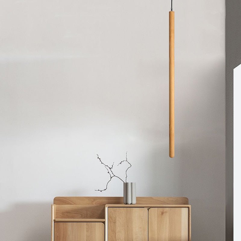 Long Strip Hanging Light - Walnut Pendant Light-MinimalisticDecor.com