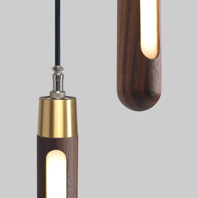 Long Strip Hanging Light - Walnut Pendant Light-MinimalisticDecor.com