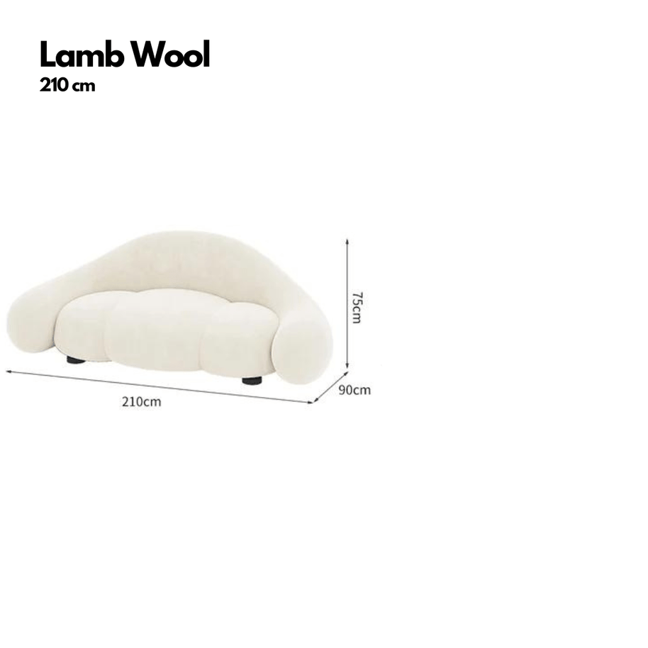 Loopy Curved Sofa with Cushioned Seat – Modern & Cozy Lounge Seating-MinimalisticDecor.com